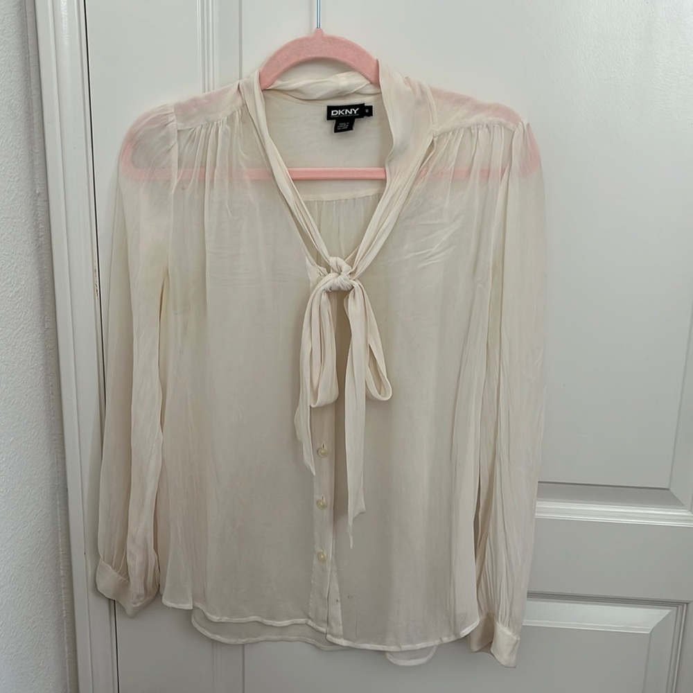 DKNY bow blouse